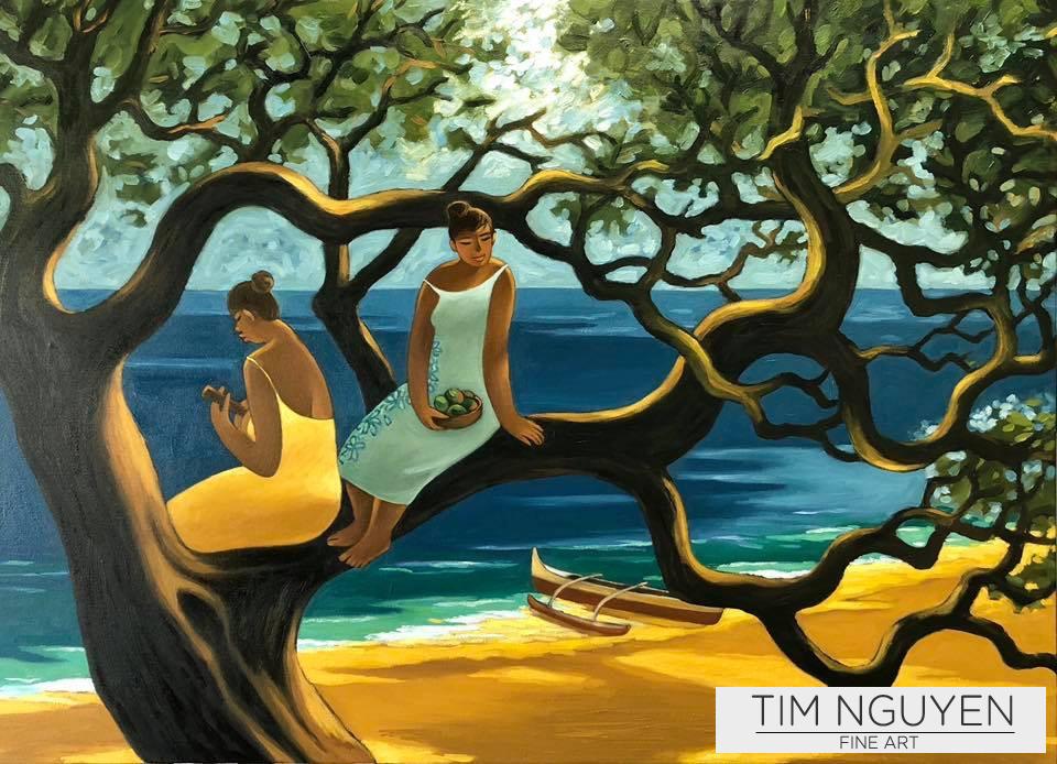 Treetop Serenade painting by Hawaii artist Tim Nguyen